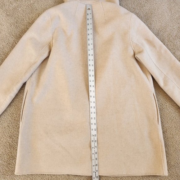 NWOT Theory 38% CASHMERE Coat Overlay DF Double Face Oatmeal Mélange - Picture 9 of 17